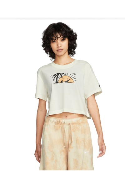 Nike W NSW TEE CROP FW DQ3309-133 Εκρού L