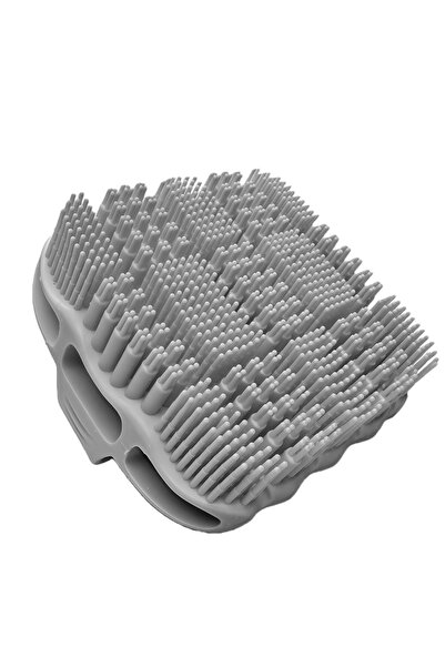 Choice1 GRAY Silicone Body Scrubber - Exfoliating Shower Brush for Men & Wome...