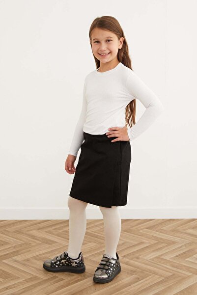 Fulla Moda Basic Beli Lastikli Kız Çocuk Şort Etek