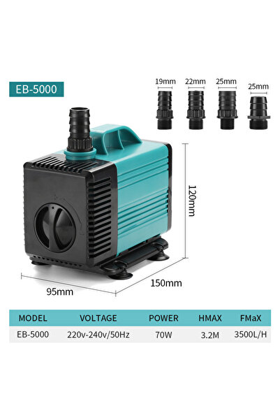 Choice6 AC220-240V 50Hz EB5000 - 70W Fish Tank Fountain Energy-saving Aquariu...