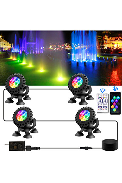 Choice EU Plug 4 Lights 1/3/4/5/6 LED RGB Light IP68 Waterproof Swimming Pool...