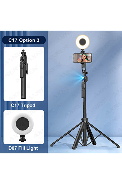 Choice C17 0ption 3 1630mm/64in C17 Tripod Selfie Stick 360° Auto Rotation Sh...