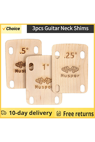 Choice Muspor MX0360D 3pcs Guitar Neck Shims 0.25 0.5 1 Degree Wooden Shims S...