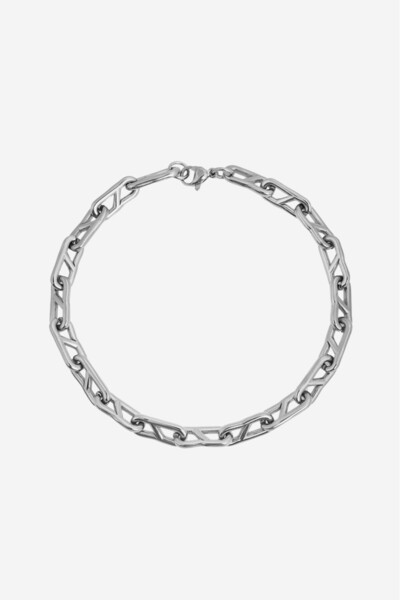 Crupt Studio 316L Steel Drip Silver Chain Men's Bracelet