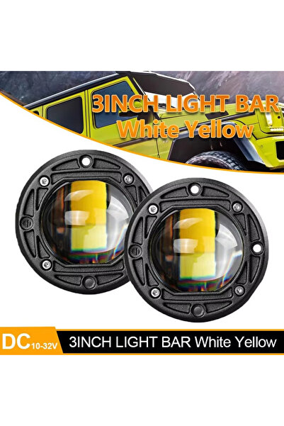 Choice3 2 Pcs-Round 3 Inch 8D LED Lens Driving Work Light 30W Dual Color Flus...