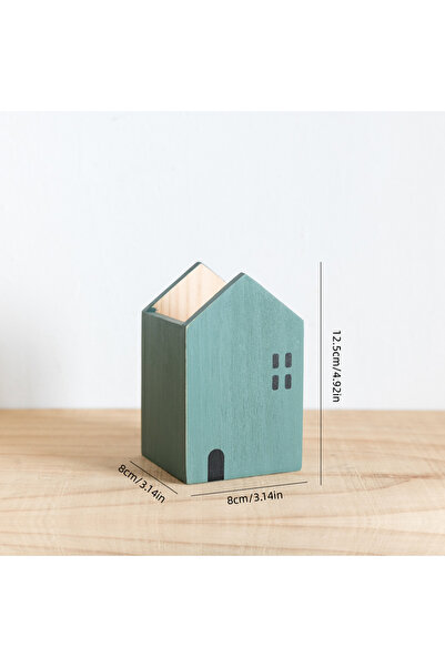 Choice1 Mori Green Small Cartoon House Wooden Pen Holder Pencil Container Mak...