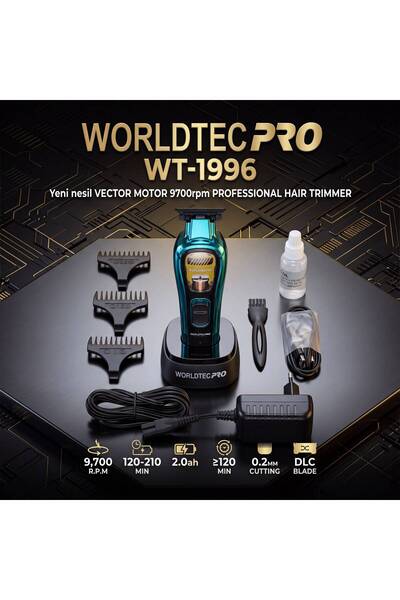 Worldtec WT-1996 BLUE PROFESYONEL SAÇ VE SAKAL MAKİNASI 9700RPM