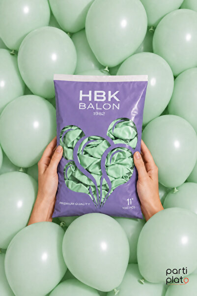 HBK Balon Makaron 11" Balloons Hbk Green 100Pcs