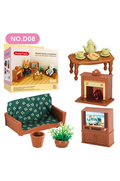 Choice10 D08 1:12 Miniature Furniture Forest Family Kitchen Toy Dining Table ...