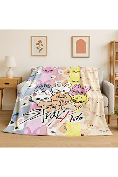 Choice17 75x90cm 2 Kpop Stray Kids Music Star Flannel Blanket Soft Warm Throw...