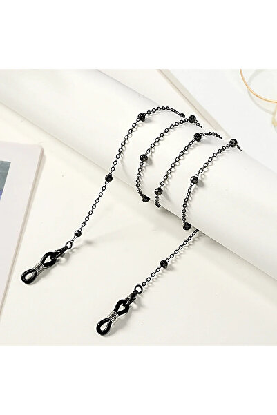 Choice1 A black one Corrente De Óculos Com Contas Redondas De Metal Dourado; ...