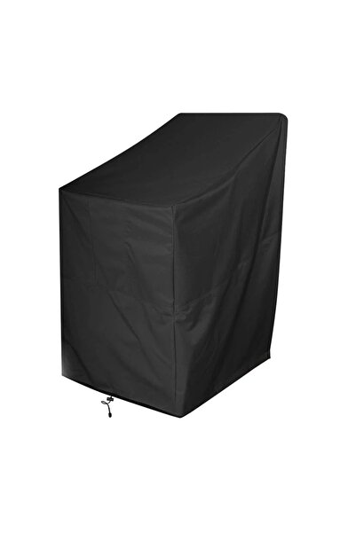 Choice غطاء كرسي خارجي أسود قابل للتكديس مقاس 64x64x120x70، مقاوم للماء، 210D...