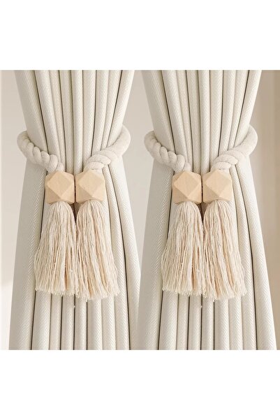 Choice Unique code Beige-2pcs 2pcs Log Curtain Straps a Pair of Magnetic Abso...