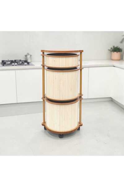 ARBOR EV Ahşap Patates Soğan Sarımsaklık Yuvarlak