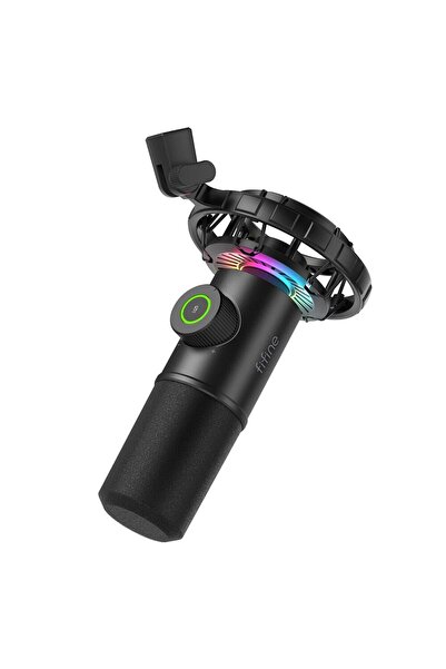 Fifine K658 Gaming USB Microphone for YouTube,Podcast Dynamic Mic with RGB Li...