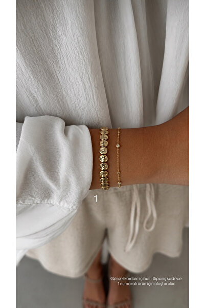 ADENNA JEWELRY Gold Dövme Plaka Bileklik