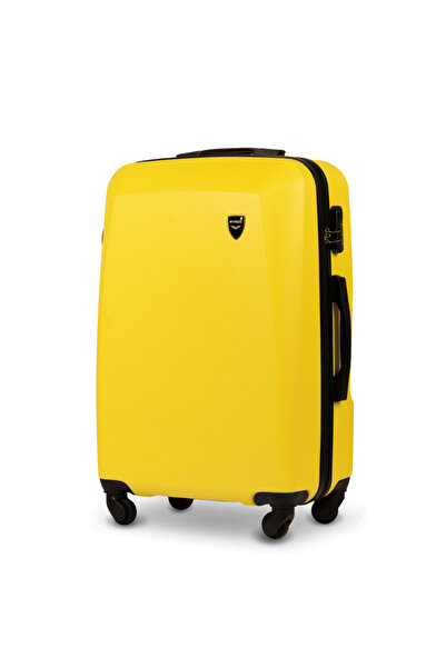 WINGS BRAND Valiză medie Wings Plover din ABS, 24" - galbenă, 4 roți, încuiet...