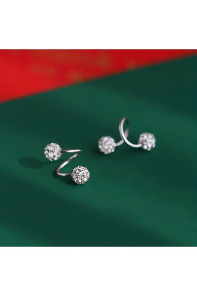 Choice silvery Fashionable and Luxurious Spherical Earrings for Women, with S...