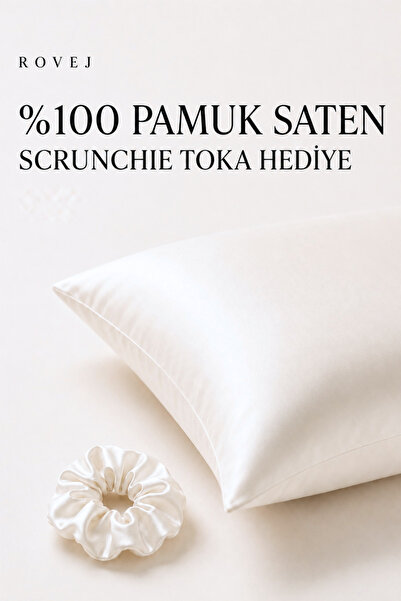 Saç ve Cilt Dostu %100 Pamuk Saten Yastık Kılıfı 50x70 Zarf Kapanışlı