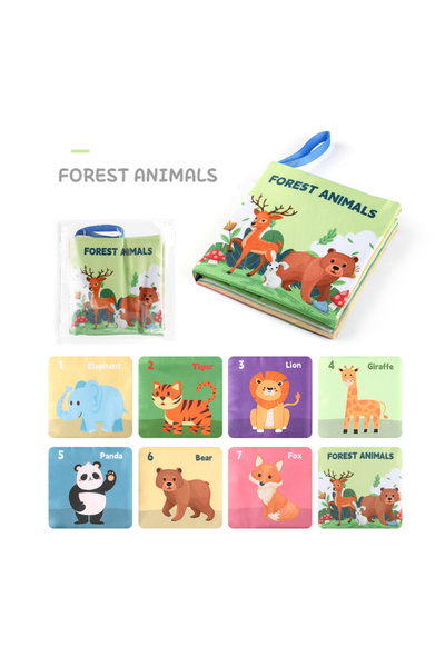 Choice5 forest animals Soft Baby Books Toys Montessori 3D Touch Feel High Con...