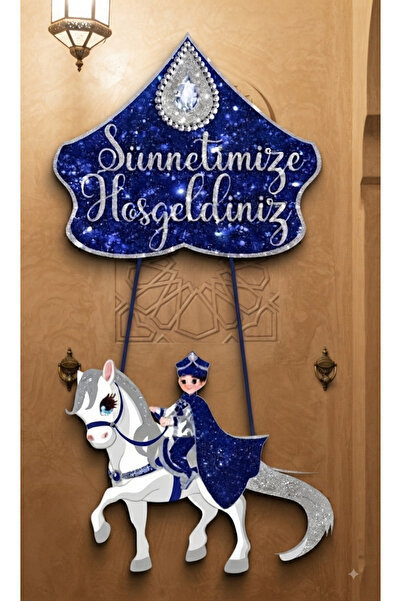 Deniz Party Store Sünnetimize Hoşgeldiniz kalın karton Kapı süsü GÜMÜŞ