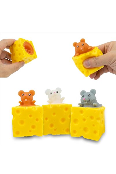 Choice 3pcs Random colors 3PCS Squeeze Mouse Toy Funny Cheese Mouse Cup Squis...