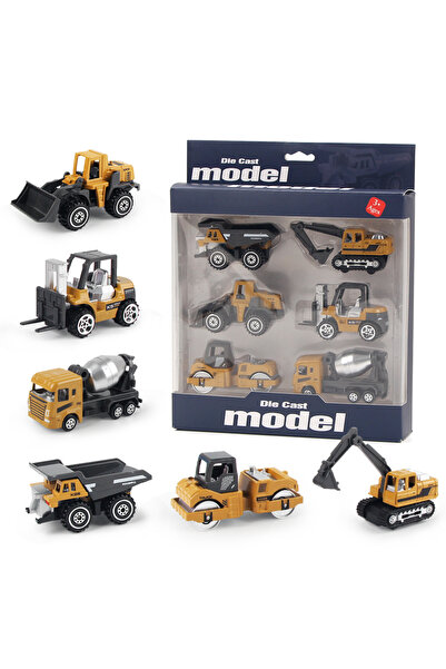 Choice B with color box 6pcs/set Alloy Engineering Truck Toy Car Classic Cons...