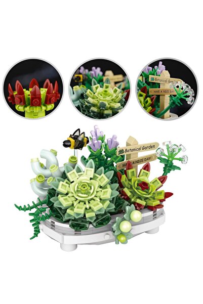 Choice 389Pcs With Box 389Pcs Succulent Bonsai Botanical Building Blocks Toys...