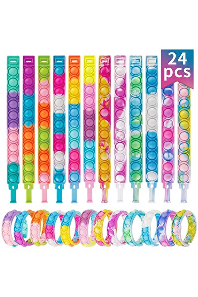 Choice 24pcs 24/72pcs PCS Fidget Toys Pop Bracelet Party Favors Stress Relief...