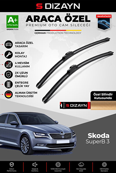 S Dizayn S-Dizayn Skoda SuperB Ön Cam Silecek Seti 2015-2023 Premium Araca Öz...