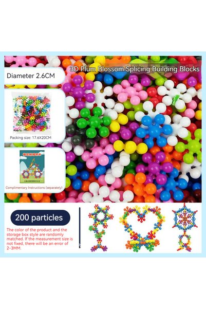 Choice6 OPP 200pcs Children Colorful Plastic Plum Blossom Building Blocks Fun...