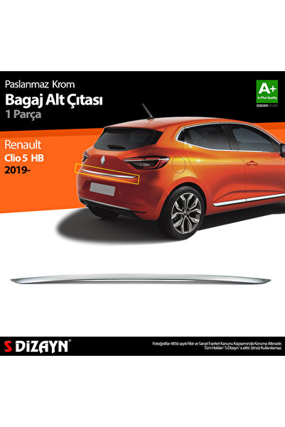 S Dizayn S-Dizayn Renault Clio 5 Krom Bagaj Alt Çıtası 2019 Üzeri 7027030