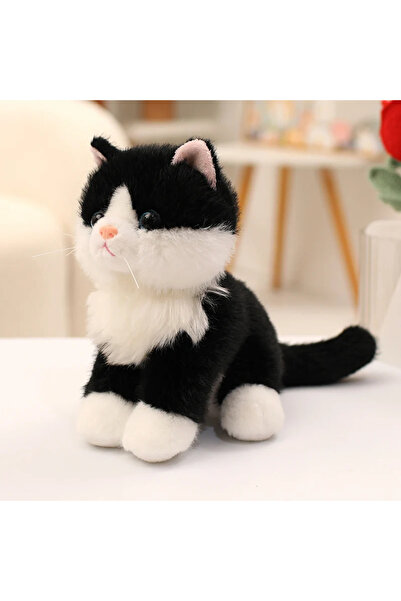 Choice 20cm black Cute Simulated Sitting Cat Pendant Doll Plush Toy Stuffed S...