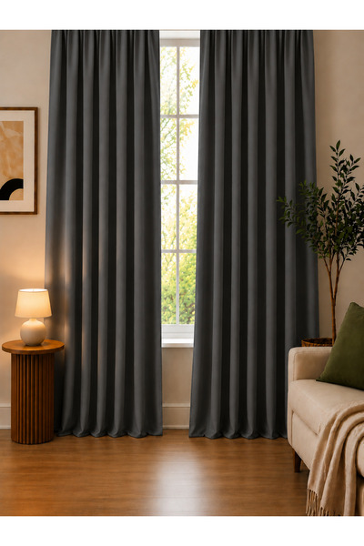 Wowlays Home Smoked Thick Textured Sunshade Curtain with Darkening Effect Hig...