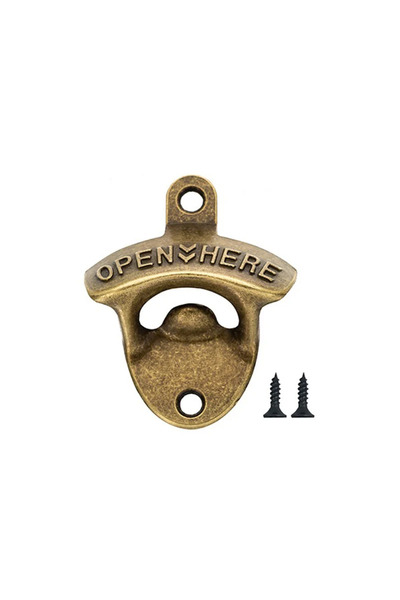 Choice A Gold copper Bottle Opener Wall Mounted Vintage Retro Alloy Hanging O...