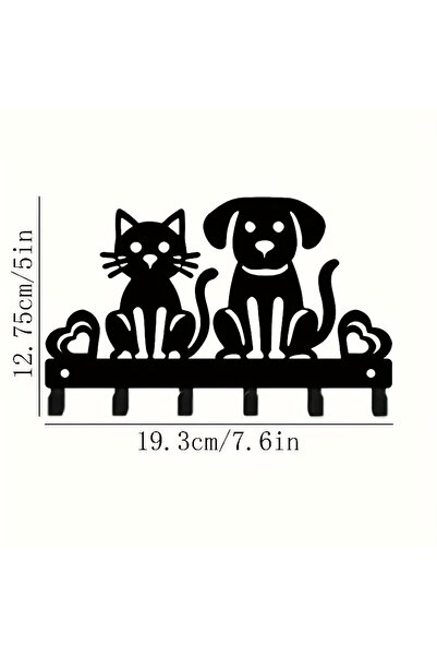 Choice TY10620 Cute Cat & Dog Wall Hooks, Decorative Metal Key Hanger for Wal...