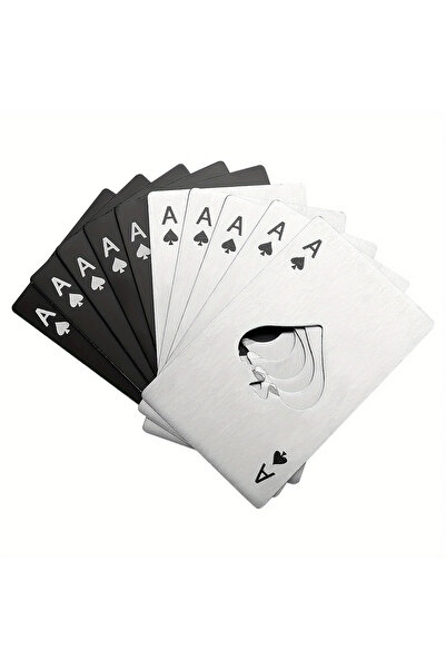 Choice 5 black X 5 silvery 10pcs Poker Card Bottle Opener Ace of Spades Bottl...