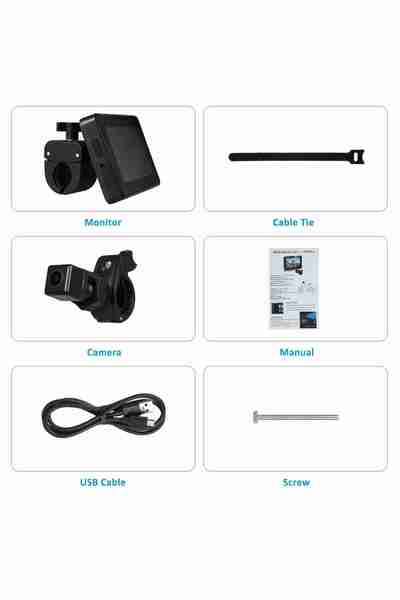Choice black Bike Rear View Camera 1080P 4.3in HD Display Screen Real-Time Ro...