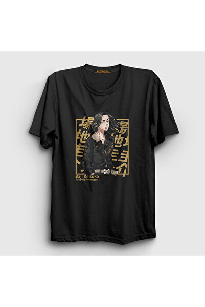 Presmono Unisex crni Baji Keisuke anime Tokyo Revengers T-shirt 259563tt