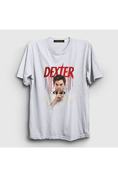 Presmono Unisex White Shhh Dexter T-shirt188888tt