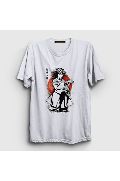 Presmono Unisex White Giyu Tomioka V2 Anime Demon Slayer Kimetsu No Yaiba T-s...