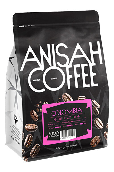Anisah Coffee Colombia Öğütülmüş Filtre Kahve | 250gr | %100 Arabica | Medium...