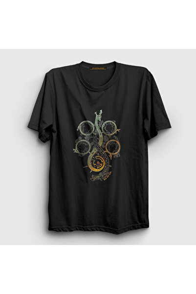 Presmono Unisex Black Symbol Monster Hunter Wilds T-Shirt 609970Tt