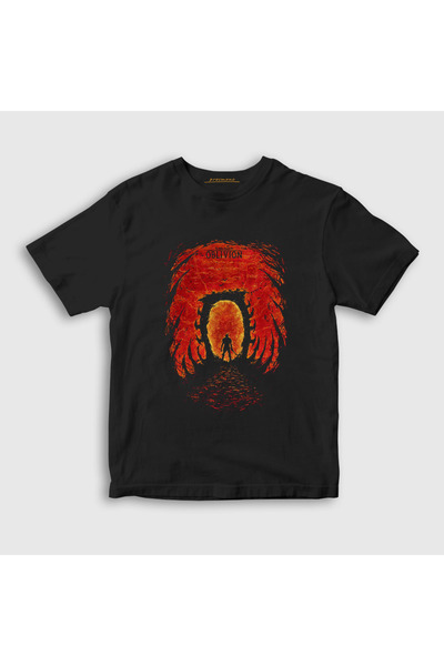 Presmono Unisex Kids Black Gate the Elder Scrolls Iv Oblivion T-Shirt 606851Tt