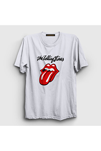 Presmono Unisex beli logo V2 The Rolling Stones T-shirt 117957tt