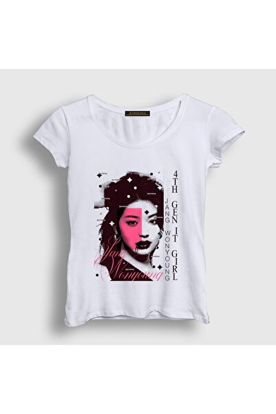 Presmono Women's White Jang Wonyoung V2 K-Pop Ive T-Shirt 620003Tt