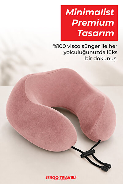 Viscofoam Comfy Ortopedik Seyahat Yastığı Visco Boyun Destekli Seyahat Yastığı - Somon | Ergo Travel