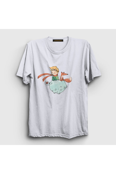 Presmono Unisex White Fox Le Petit Prince Little Prince T-Shirt 566403Tt