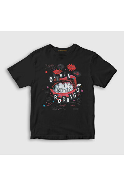 Presmono Unisex Kids Black Guts World Tour Olivia Rodrigo T-Shirt 553809Tt