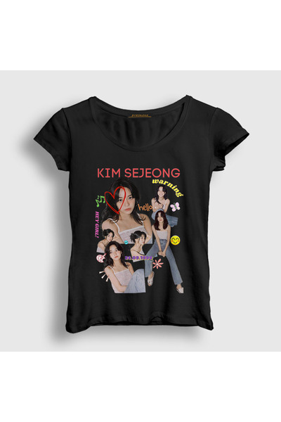 Presmono Ženski crni poster T-shirt 524039tt